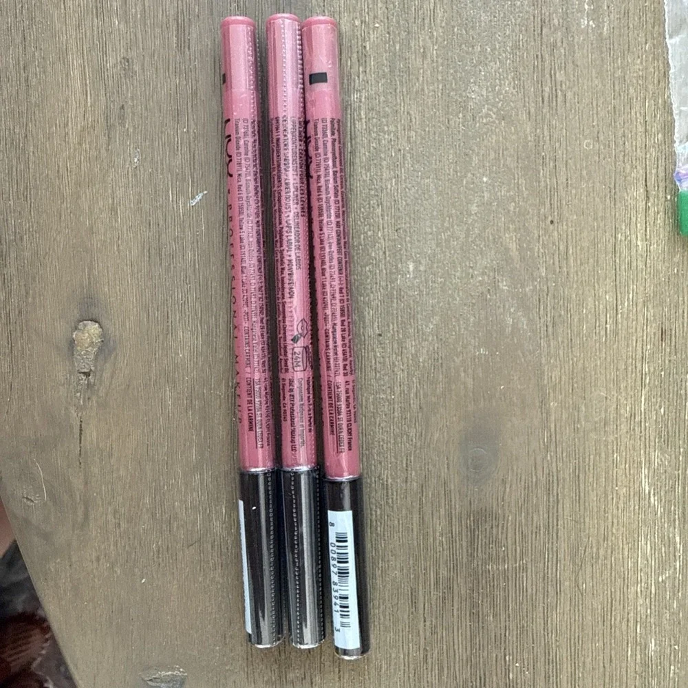 NYX MAKEUP Slide On Glide On Stay On Lip Liner Pencil SLLP02 BEDROSE - 3 pack
